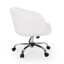 Syosset Modern Glam Swivel Office Chair White/Silver - Christopher Knight Home -Christopher Knight Home GUEST 704629ed 6b18 4bfd 994d dfa89b5f135c