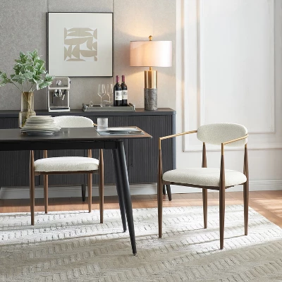 Christopher Knight Home Grov Upholstered Boucle Iron Dining Chair (Set Of 2), Beige And Gold 3 Christopher Knight Home Grov Upholstered Boucle Iron Dining Chair (Set Of 2), Beige And Gold