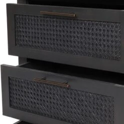 Newell Rustic Acacia Wood And Cane 3 Drawer Dresser Dark Gray - Christopher Knight Home -Christopher Knight Home GUEST 71574c6e 7f07 4e41 958e 7a85138cf023