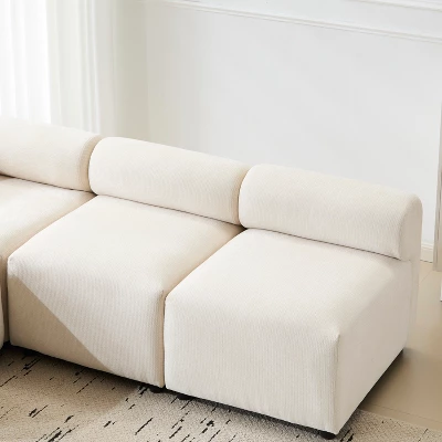 Christopher Knight Home Fermin 83" Modern 4 Piece Modular Sectional Sofa With Rround Back 7 Christopher Knight Home Fermin 83" Modern 4 Piece Modular Sectional Sofa With Rround Back - Image 5