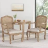 Set Of 2 Andrea French Country Wood And Cane Upholstered Dining Armchairs - Christopher Knight Home -Christopher Knight Home GUEST 7769d173 28e5 4502 8d88 2d9577327a0f
