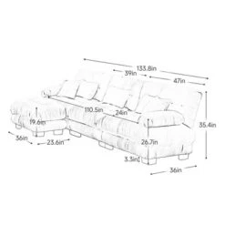 Christopher Knight Home Yale Modular Chenille Upholstery 133.8" Sectional Sofa -Christopher Knight Home GUEST 77a97694 0e06 4952 b684 a524cb44c2da