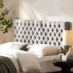 Upholstered Headboard Queen Size With Button-Tufted Diamond Stitching, Queen/Full Beds Headboard With Adjustable Height -Christopher Knight Home -Christopher Knight Home GUEST 7b015243 0782 4d90 97e9 43754b84cb6b