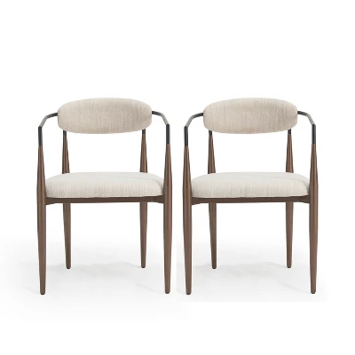 Christopher Knight Home Teuvo Modern Fabric Upholstered Iron Dining Chairs (Set Of 2) 3 Christopher Knight Home Teuvo Modern Fabric Upholstered Iron Dining Chairs (Set Of 2)