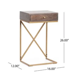 Bucyrus Rustic Glam Handcrafted Acacia Wood C Shaped Side Table Dark Brown/Gold - Christopher Knight Home 21 Bucyrus Rustic Glam Handcrafted Acacia Wood C Shaped Side Table Dark Brown/Gold - Christopher Knight Home -Christopher Knight Home GUEST 7c0f526e 3568 4c00 bdca 7e342ac7fb1d