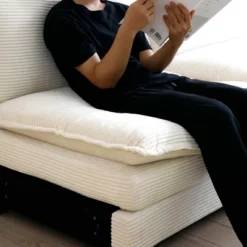 Christopher Knight Home Johnson Mid-Century Modern 115.34" Wood And Corduroy Upholstered 3-Seater Sectional Sofa -Christopher Knight Home GUEST 7c1740a4 f16e 4ce6 9301 94ae4e691bb1