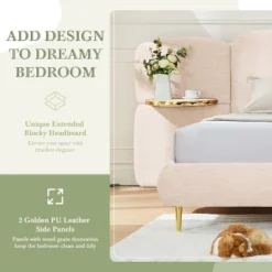 Christopher Knight Home Lindis Modern Upholstered Bed With 2 Built-in Shelves -Christopher Knight Home GUEST 7ccd8db6 171e 4b4d af4d d4a38fc11c46