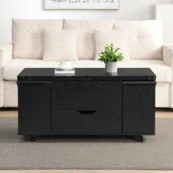 Christopher Knight Home Olia Modern Multi-Functional Lift-Top Coffee Table With Hidden Storage, 4 Stools And Lockable Wheels -Christopher Knight Home GUEST 7cce77f5 992f 4154 ad20 b0b2bf946c6c
