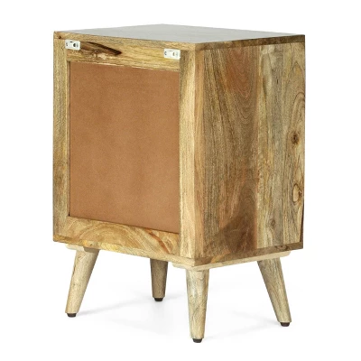 Lytle Boho Handcrafted Mango Wood Nightstand With Storage Natural - Christopher Knight Home 6 Lytle Boho Handcrafted Mango Wood Nightstand With Storage Natural - Christopher Knight Home - Image 4