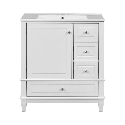Christopher Knight Home Thomas 30" Bathroom Vanity With Sink, One Door With Shelf And Three Drawers 19 Christopher Knight Home Thomas 30" Bathroom Vanity With Sink, One Door With Shelf And Three Drawers - Image 17
