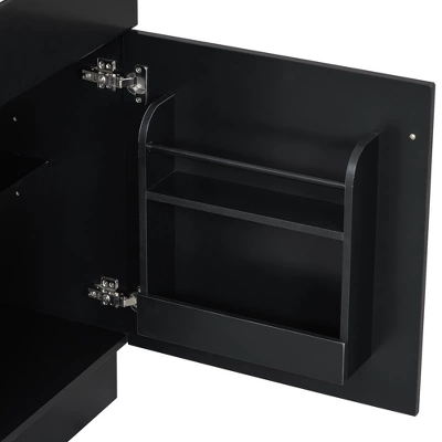 20"W Bathroom Vanity With Ceramic Sink, Bathroom Cabinet With Storage Rack, Adjustable Shelf And Soft Closing Door-Christopher Knight Home 17 20"W Bathroom Vanity With Ceramic Sink, Bathroom Cabinet With Storage Rack, Adjustable Shelf And Soft Closing Door-Christopher Knight Home - Image 15