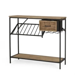 Boster Boho Industrial 8 Bottle Wine Rack Console Table With Storage Natural/Black - Christopher Knight Home 15 Boster Boho Industrial 8 Bottle Wine Rack Console Table With Storage Natural/Black - Christopher Knight Home -Christopher Knight Home GUEST 7d84e1f0 712a 48e2 9756 b281cb51fe61