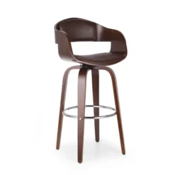Clyo Mid-Century Modern Upholstered Swivel Barstool - Christopher Knight Home -Christopher Knight Home GUEST 7fe30e8c 5b22 4982 ae5e 94b70bac8ee4