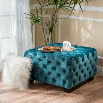 Piper Tufted Square Ottoman Bench - Christopher Knight Home 3 Piper Tufted Square Ottoman Bench - Christopher Knight Home