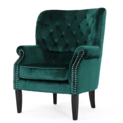 Tomlin New Velvet Club Chair - Christopher Knight Home -Christopher Knight Home GUEST 810975c2 2d65 4ee7 a474 66ee629e3b64