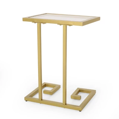 Hickson Modern Glam C Shaped End Table Gold - Christopher Knight Home 4 Hickson Modern Glam C Shaped End Table Gold - Christopher Knight Home - Image 2