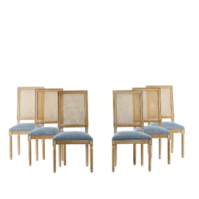 Christopher Knight Home Brownell French Country Wood And Cane Upholstered Dining Chairs (Set Of 6) 18 Christopher Knight Home Brownell French Country Wood And Cane Upholstered Dining Chairs (Set Of 6) - Image 16