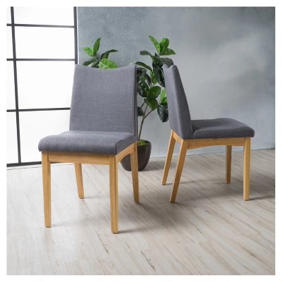 Set Of 2 Dimitri Dining Chair Gray/Oak - Christopher Knight Home 3 Set Of 2 Dimitri Dining Chair Gray/Oak - Christopher Knight Home