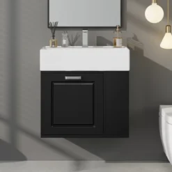 Christopher Knight Home Emilee Modern 21.8" Wall-Mounted Floating Bathroom Vanity With Ceramic Sink -Christopher Knight Home GUEST 82621d27 e991 4ac3 b996 a035394ada49