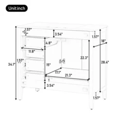 Christopher Knight Home Bathroom Vanity With Ceramic Sink, Bathroom Cabinet With Soft-Closing Door, Drawers Of Different Sizes, Solid Wood Frame & Leg -Christopher Knight Home GUEST 829b2573 2444 4166 beb3 4e59b5072582