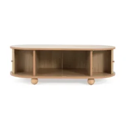 Christopher Knight Home Arizona Oval Wood Coffee Table With Half-Cover Accordion Door And Storage -Christopher Knight Home GUEST 829b5e34 8598 41dd 962e 617589633a7f