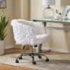 Syosset Modern Glam Swivel Office Chair White/Silver - Christopher Knight Home -Christopher Knight Home GUEST 83ef8453 8552 4a2d b93f 74366f8026b3