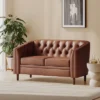 Christopher Knight Home Cantrell Faux Leather Tufted Loveseat