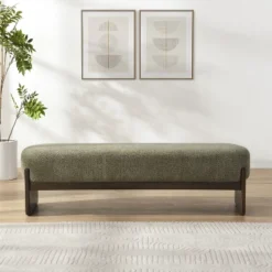 Christopher Knight Home Arabella 64" Modern Rubberwood Upholstered Loop Yarn Ottoman -Christopher Knight Home GUEST 85cf1ac3 7572 42bc 912c 12bdc28dcd70