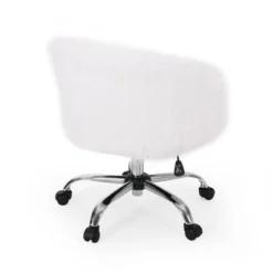 Syosset Modern Glam Swivel Office Chair White/Silver - Christopher Knight Home -Christopher Knight Home GUEST 87c07771 5db2 404e b430 79a1a8eae5f0
