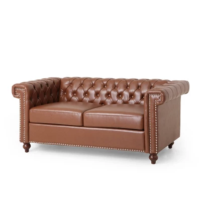 Brinkhaven Contemporary Button Tufted Loveseat With Nailhead Trim - Christopher Knight Home 10 Brinkhaven Contemporary Button Tufted Loveseat With Nailhead Trim - Christopher Knight Home - Image 8