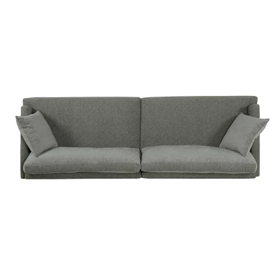 Malverne Contemporary 3 Seater Fabric Sofa With Accent Pillows Gray/Dark Brown - Christopher Knight Home 6 Malverne Contemporary 3 Seater Fabric Sofa With Accent Pillows Gray/Dark Brown - Christopher Knight Home - Image 4