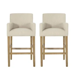 Set Of 2 30.5" Armga Contemporary Fabric Upholstered Wood Counter Height Barstools - Christopher Knight Home -Christopher Knight Home GUEST 88914c8c 0eec 4790 9e57 983ef20d8025