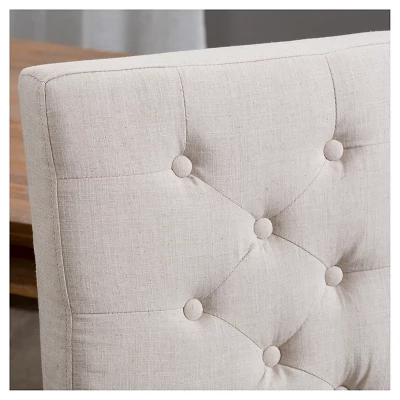 Set Of 2 Linden Tall Back Natural Fabric Dining Chairs Natural - Christopher Knight Home 3 Set Of 2 Linden Tall Back Natural Fabric Dining Chairs Natural - Christopher Knight Home