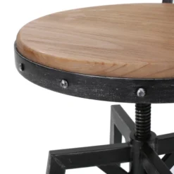 Set Of 2 Jutte Modern Industrial Firwood Adjustable Height Swivel Barstools Antique/Black Brushed Silver - Christopher Knight Home -Christopher Knight Home GUEST 89181959 3850 4463 b633 57d6427f0ae4