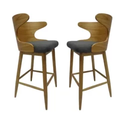 Set Of 2 Kamryn Mid Century Modern Barstool - Christopher Knight Home -Christopher Knight Home GUEST 893d5082 8db9 48cd a236 65478b4a9c2f