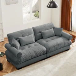 Christopher Knight Home Bernal 93.7" Modern 2 Seat Velvet Round Arm Sofa With Pillows -Christopher Knight Home GUEST 89d21b0c 72d9 4343 b672 80aef1d43628
