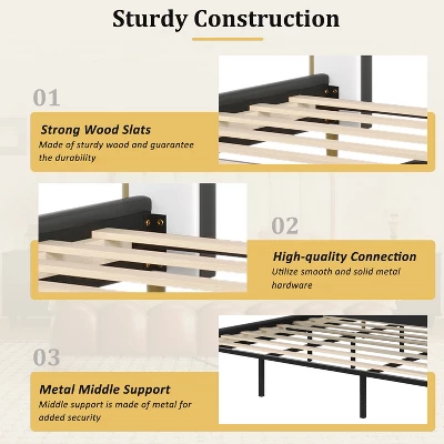 Christopher Knight Home Caitria Contemporary Faux Leather Platform Bed With Headboard And Footboard 6 Christopher Knight Home Caitria Contemporary Faux Leather Platform Bed With Headboard And Footboard - Image 4