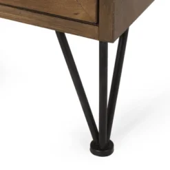 Pilster Contemporary End Table With Storage Walnut/Natural/Black - Christopher Knight Home -Christopher Knight Home GUEST 8a889c04 7389 4561 b658 8e9e9f7f02e7