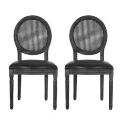 2pk Aquilla French Country Wood And Cane Upholstered Dining Chairs - Christopher Knight Home -Christopher Knight Home GUEST 8ac80d03 9011 428e 9d81 14ffdf9a94d6