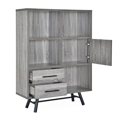 Hulbert Modern Industrial 6 Shelf Multi Functional Cabinet - Christopher Knight Home 4 Hulbert Modern Industrial 6 Shelf Multi Functional Cabinet - Christopher Knight Home - Image 2