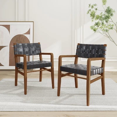 Christopher Knight Home Prosen Faux Leather And Rubberwood Dining Chair (Set Of 2) 4 Christopher Knight Home Prosen Faux Leather And Rubberwood Dining Chair (Set Of 2) - Image 2