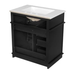 Christopher Knight Home Alonzo Modern 30" Bathroom Vanity With Ceramic Sink, One Shelf And Four Drawers -Christopher Knight Home GUEST 8e92d284 9dd8 49eb bfa7 a17b47c879c0