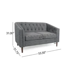 Christopher Knight Home Cantrell Tufted Loveseat Charcoal/Espresso -Christopher Knight Home GUEST 8e9458de e995 4b58 b591 d242f0b4cc5a