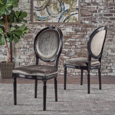 Set Of 2 Leroy Traditional Dining Chair Gray - Christopher Knight Home 3 Set Of 2 Leroy Traditional Dining Chair Gray - Christopher Knight Home