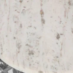 Lenhart Modern Glam Handcrafted Marble Top Aluminum Side Table Nickel/White - Christopher Knight Home -Christopher Knight Home GUEST 914ff026 c18c 463d ad3c 511583f86c90