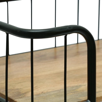 Colwill Modern Industrial Handcrafted Mango Wood Kitchen Cart With Wheels Natural/Black - Christopher Knight Home 6 Colwill Modern Industrial Handcrafted Mango Wood Kitchen Cart With Wheels Natural/Black - Christopher Knight Home - Image 4