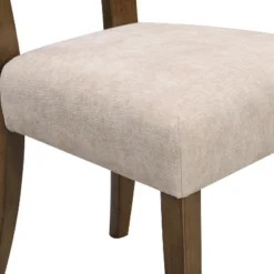 Set Of 2 Elegant Wooden Dining Chairs With Chenille Upholstered Seat, Solid Rubberwood Frame - Christopher Knight Home -Christopher Knight Home GUEST 92c50b20 76f3 42be 8d84 760c84b3025f