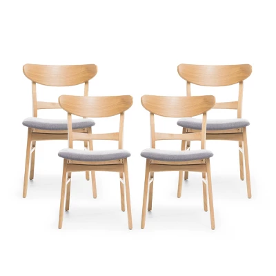 Christopher Knight Home Isador Mid Century Modern Upholstered Rubberwood Dining Chairs (Set Of 4) 11 Christopher Knight Home Isador Mid Century Modern Upholstered Rubberwood Dining Chairs (Set Of 4) - Image 9