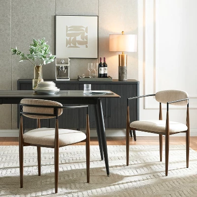 Christopher Knight Home Teuvo Modern Fabric Upholstered Iron Dining Chairs (Set Of 2) 12 Christopher Knight Home Teuvo Modern Fabric Upholstered Iron Dining Chairs (Set Of 2) - Image 10