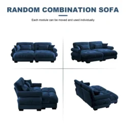 Christopher Knight Home Alger 93.7" Velvet Round Armrests Sofa With Ottoman -Christopher Knight Home GUEST 956db821 8de9 4009 a2cc f2f993707ac0